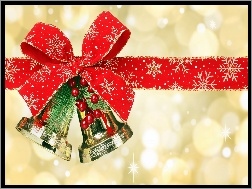 Boże Narodzenie, Dzwonki, Świąteczne, Kokarda