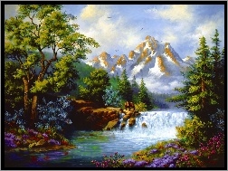 Las, Rzeka, Góry, Wodospad