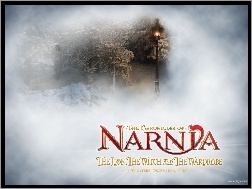 napis, las, zima, The Chronicles Of Narnia, latarnia