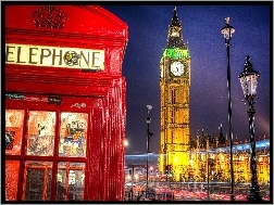 Londyn, Budka, Big Ben, Telefoniczna