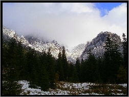 Tatry, Góry, Krajobraz, Zimą