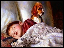 Donald Zolan, Chłopiec, Śpiący, Pies