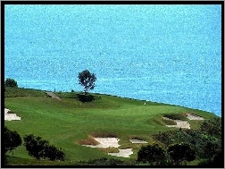 morze, Sportowe Golf, pole golfowe