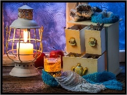 Okno, Herbata, Dekoracja, Świąteczna, Lampa